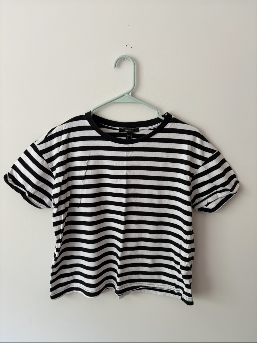 Black & White Striped Short Sleeve Punk Emo E Girl Boy Tee